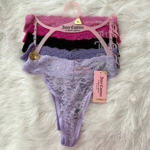 Juicy Couture 5-Pack Lace Thong Panty Set